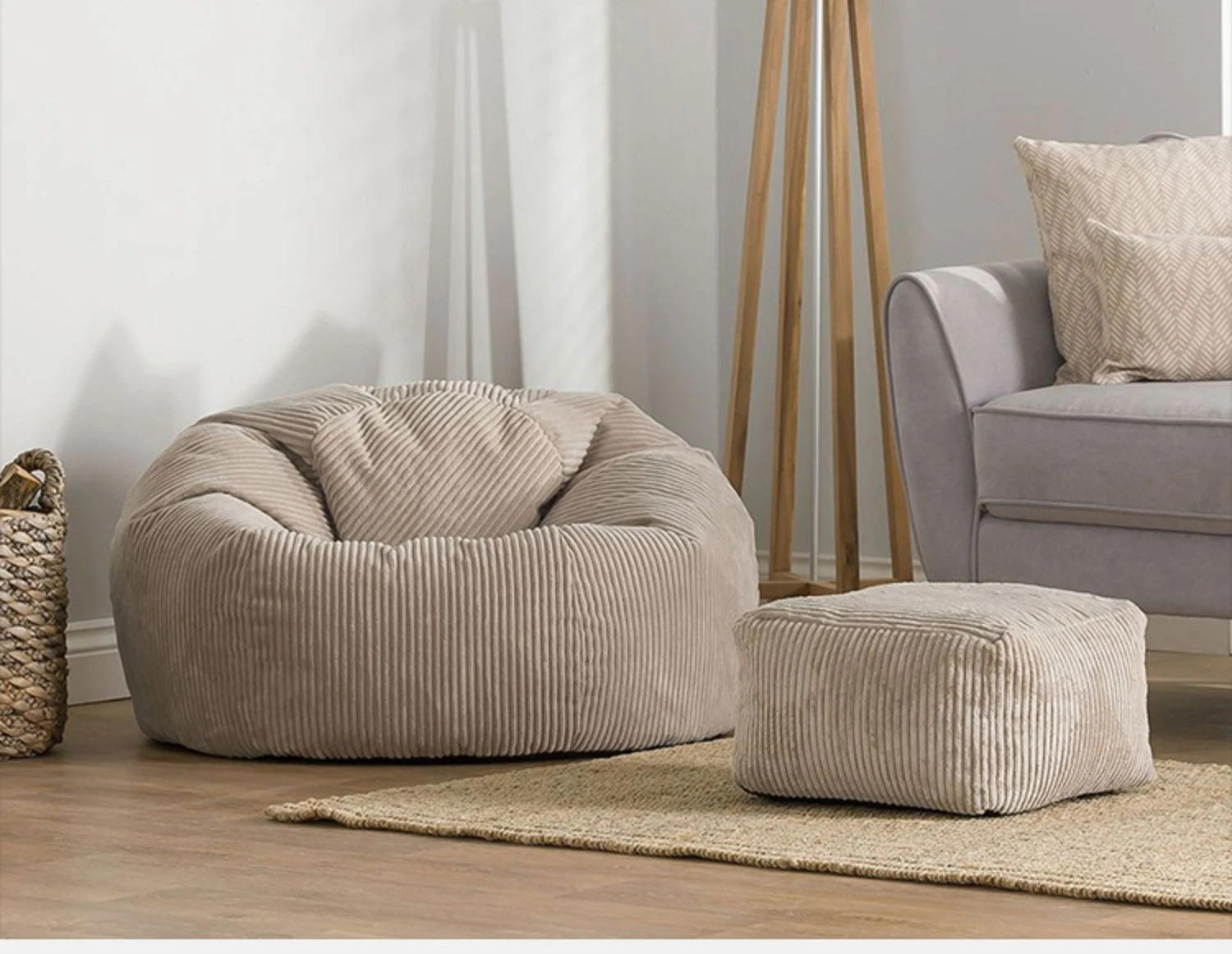 Description Picture 3 of itemOTAUTAU Corduroy/Velvet Bean Bag Chair with Filling Floor Corner Lazy Beanbag Sofa Pouf Salon Ottoman Puff Lounge Couch DD025