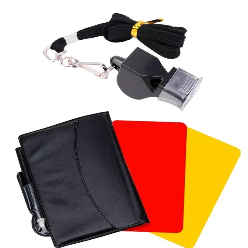 Description Picture 5 of itemReferee Card Set, Scorebook Whistle Pencil Football Referee Red and Yellow Warning Cards for Soccer Football Sports Games