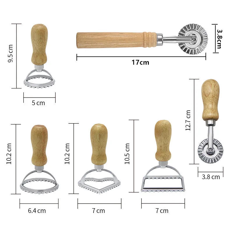 Description Picture 3 of itemManual Pasta Molds Home Ravioli Cutter Cookie Press Mold with Wooden Handle Kitchen Baking Tool for Dumplings Lasagna Pierogi