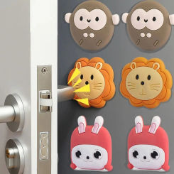 Silicone Door Stopper Anti-Shock Self-adhesive Doorknob Bumper Cover Shock Absorbent Cartoon Anti Collision Handle Bumper Pad