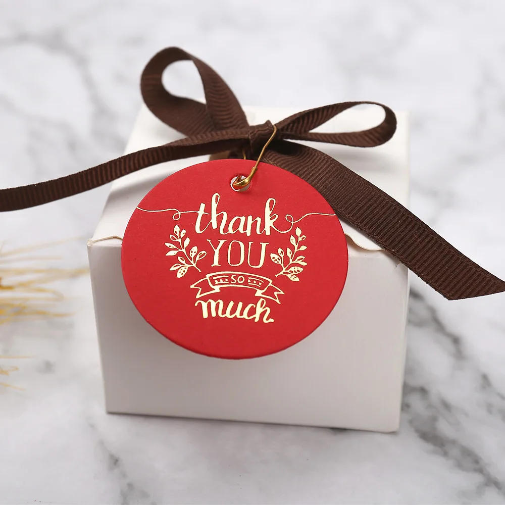 Description Picture 5 of item100pcs 4.5cm Bronzing Round Thank You Tags Garment Shoes Gift Bags Hang Tag Paper Cards Labels for Home DIY Christmas Tags