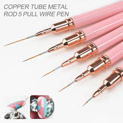 5Pcs/Set French Nail Art Liner Painting Brush 7/10/12/15/20mm Dotting Drawing Pens Lines&Stripe&Flower Painting Manicure Tools #