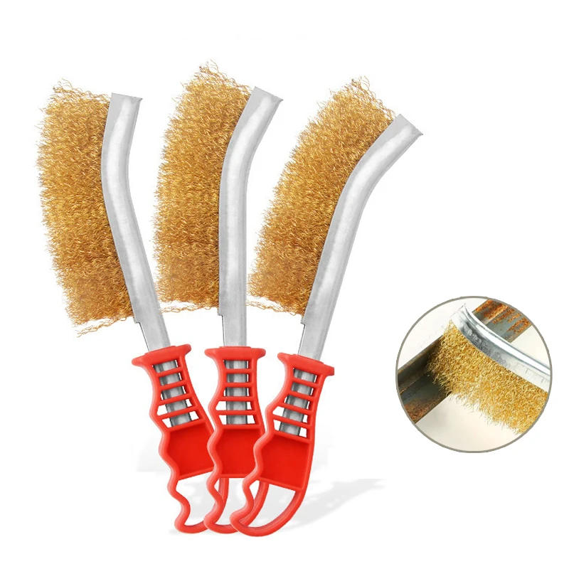 Description Picture 2 of itemCopper Wire Brush with Handle High Density Dangling Metal Bristles Work Space Saving Scrubber Gadget Hand Tools for Cleanning