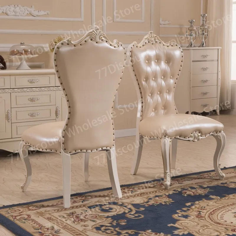 Description Picture 2 of itemLeather Beautiful Dining Chairs Nordic Luxury Designer Living Room  Free Shipping Muebles Para El Hogar Home Furniture
