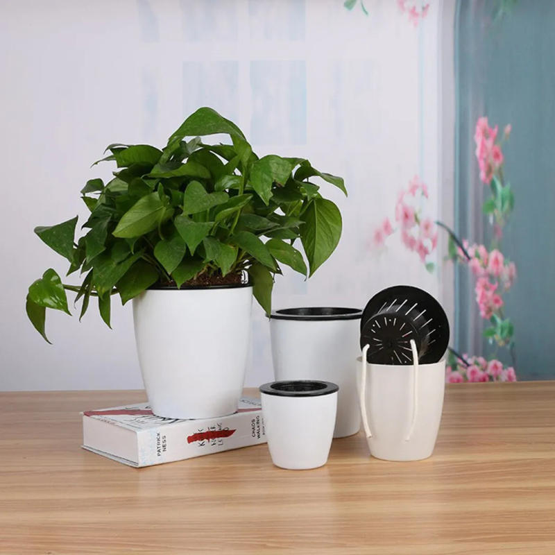 Description Picture 4 of itemHydroponic Flower Pot Plastic Self Watering Plant Pot Lazy Flower Pot Mulit-size Office Garden Plants Basket Nursery Pots