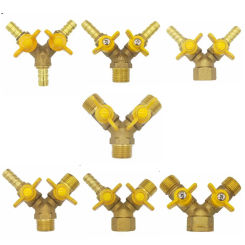 12mm Barbed/1/2" BSP Female/1/2" BSP Male Y Shape Brass Shut Off Gas Valve Switch Valve 60 Celsius