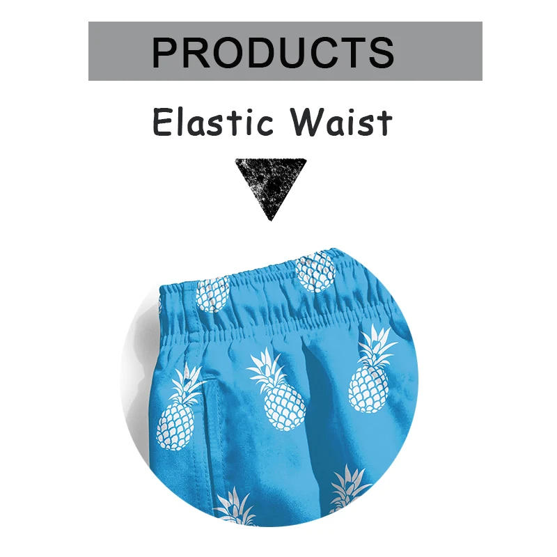 Description Picture 3 of itemMen's Summer 3d Printed Beach Shorts Yellow Leaf Casual Bottoms Gym Jogging Sportswear Quick Dry Running Trousers Hawaii Fitness