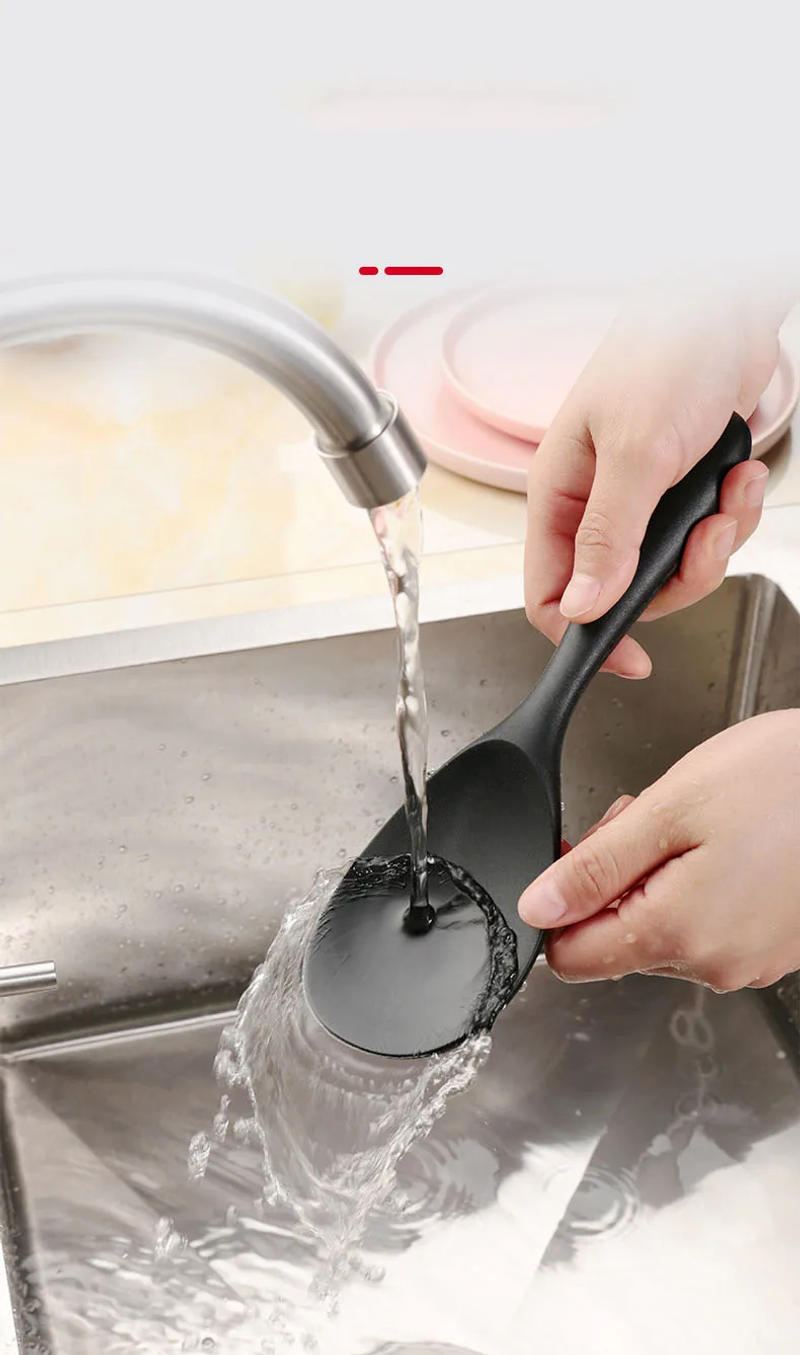 Description Picture 6 of itemNew Black Non-Stick Cookware Silicone Kitchenware Tool Cooking Utensils Set Spatula Ladle Egg Beaters Shovel Kitchen Accessories