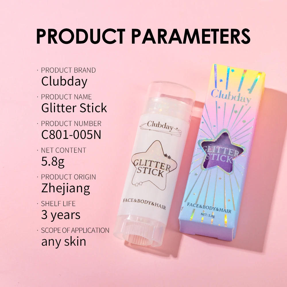 Description Picture 4 of itemSequins Glitter Stick 6 color Body Paint Glitter Eyeshadow Nail Hair Gel Holiday Stage Sparkling Skin and Dazzling Makeup