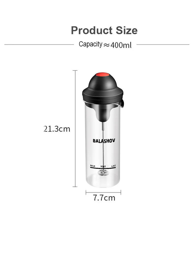 Description Picture 2 of itemWireless Milk Frother Electric Foamer Coffee Foam Maker Milk Shake Mixer Battery Milk Frother Jug Cup Electric Milk Frother Cup