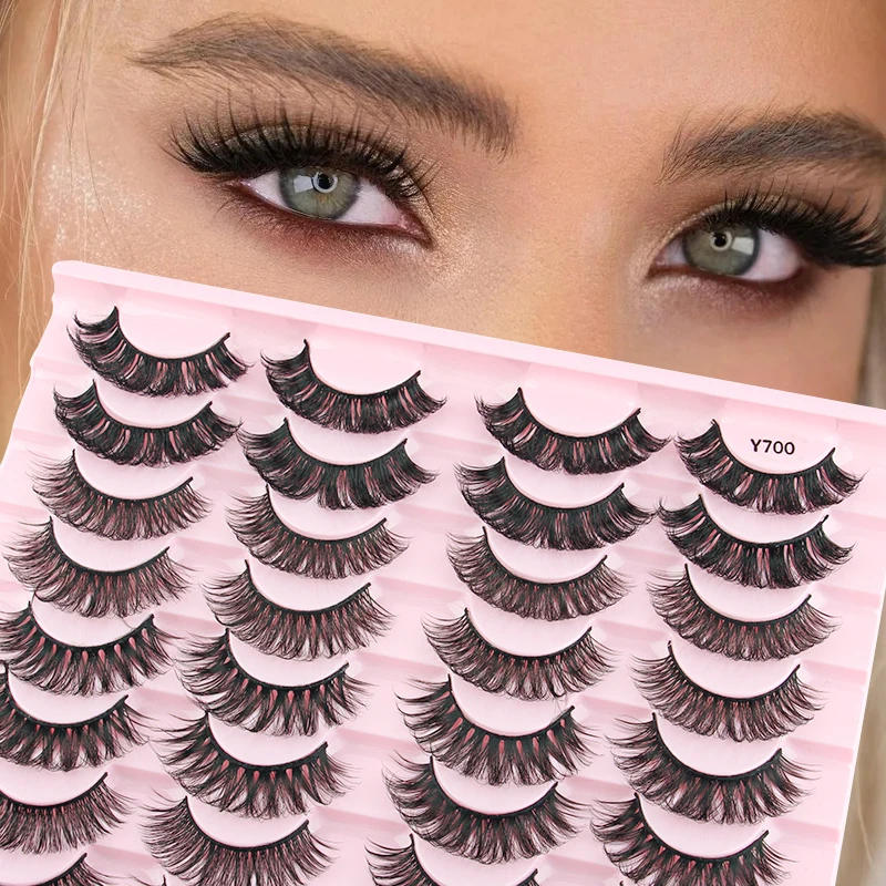 Description Picture 4 of itemHalf Eyelashes 3/20 pairs 3D Faux Mink Lashes Soft Natural Lashes Cat Eye False Eyelashes Dramatic Fluffy Lashes Makeup Tool
