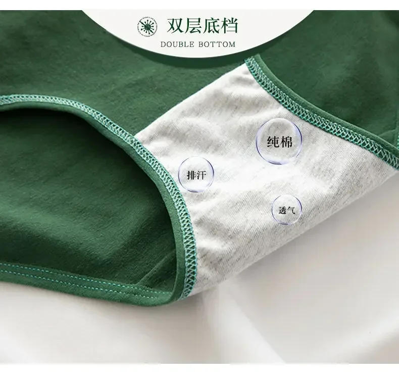 Description Picture 5 of itemCotton Panties Briefs Women Panties Underwear Mid Waist Female Underpants Lingerie Ladies Pantys Cartoon Pantys M-XL