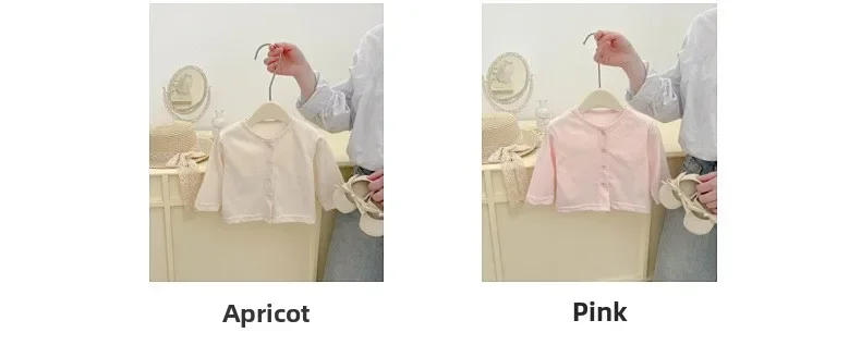 Description Picture 5 of itemBaby Solid Color Sunscreen Clothes Thin Breathable Cardigan Korean Girls Air-conditioned Clothing Casual Long Sleeved Jacket