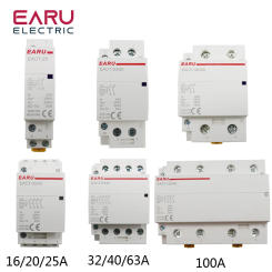 2P/4P 16-100A AC 220V DC 12V/24V 50/60Hz Din Rail Household AC Modular Contactor Switch Controller DIY Smart Home Hotel
