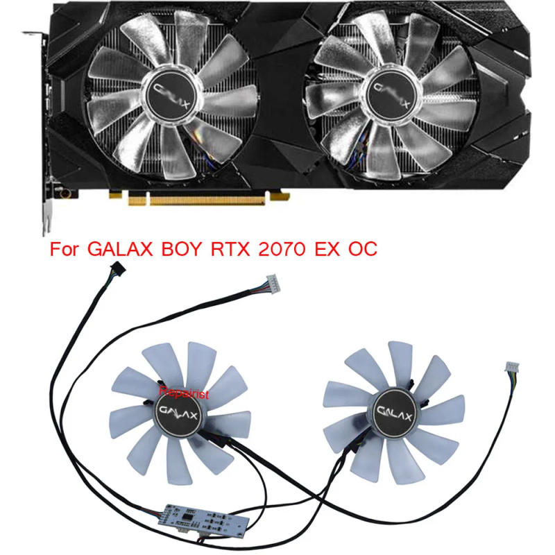 Description Picture 4 of item2Pcs/Set,Video Cards Fan,FY10015M12LPA,For GALAX BOY RTX 2070 2080 Super EX,GALAX RTX 2060 PLUS EX White (1-Click OC)