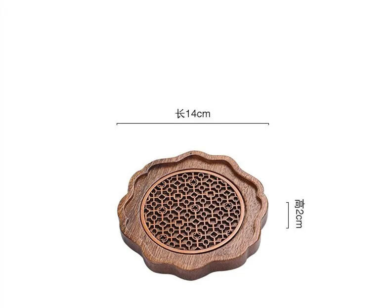 Description Picture 3 of itemTraditional Walnut Tea Tray Teapot Teacup Solid Wood Tray Mat Office Coffee Cup Trays Home Tea Ceremony Accessories