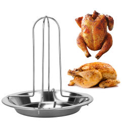 Grilling Tools Kitchen Outdoor BBQ Tools Stainless Steel Roasting Grill Stand Non-stick Chicken Roaster Rack