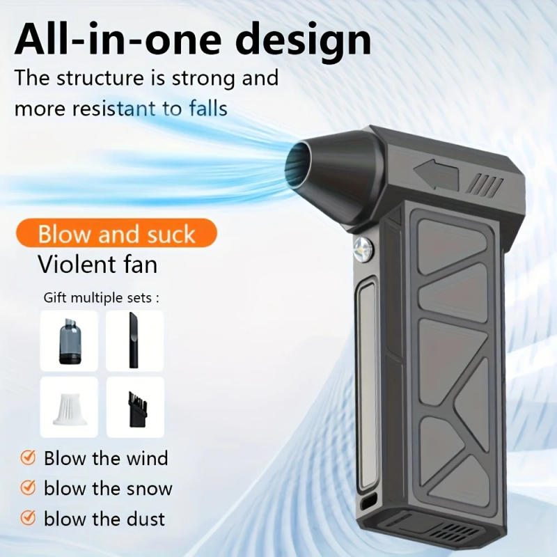 Description Picture 2 of itemHigh-speed Hair Dryer Turbo Violent Fan Vacuum Cleaner Rechargeable Model, Daily Handheld Fan for Travel, Beach and Outdoor Use