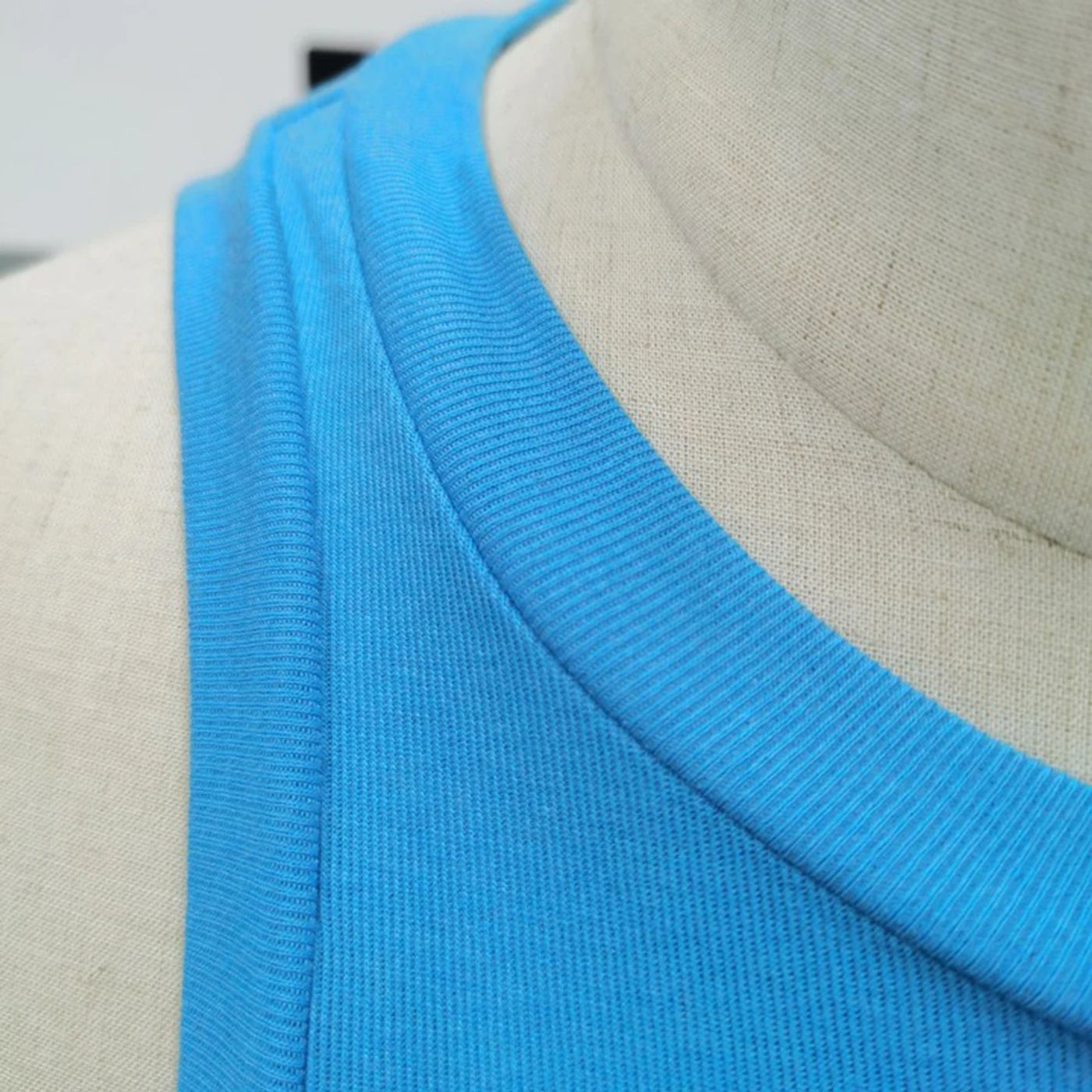 Description Picture 4 of itemBlue Polyester Men\\\'s Sleeveless Tank Top Solid Color O Neck Summer Casual Vest for Streetwear and Fitness in Blue