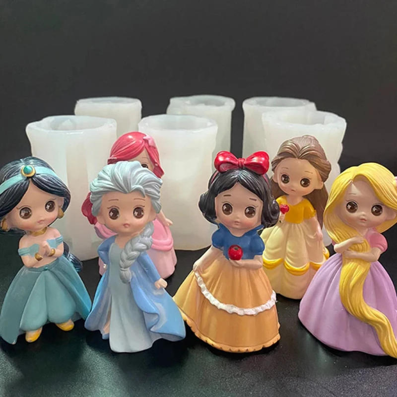 Description Picture 2 of itemMini 3D Princess Silicone Mold Handmade Diy Plaster Doll Aromatherapy Candle Car Fragrant Stone Decoration Epoxy Mold