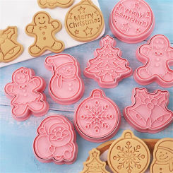 6-8Pieces Cookie Cutters for Christmas Biscuit Mold Pastry Pressing Cookie Stamp for Baker Confectionery Baking Pastry Tools