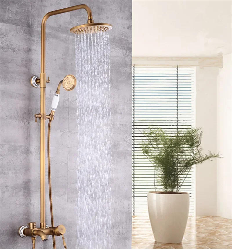 Description Picture 5 of itemAntique Bronze Rainfall Shower Sets Bathroom  Faucet  With Tub Brass Bath & Set Bathtub