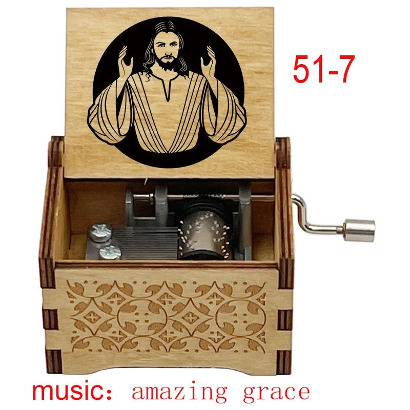 Description Picture 4 of itemAmazing Grace Wooden Music Box 18 Note Inspiring Musical Theme Family Church Festival Birthday Gift Christian Home Office Decor