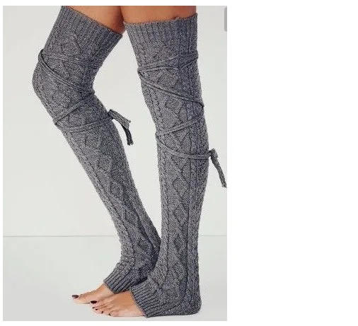 Description Picture 4 of itemLeg Warmers Womens Gothic style Boots Y2k Accessory Winter Ankle Warm Thermal Ladies Wool above knee high Socks Female Gaiter