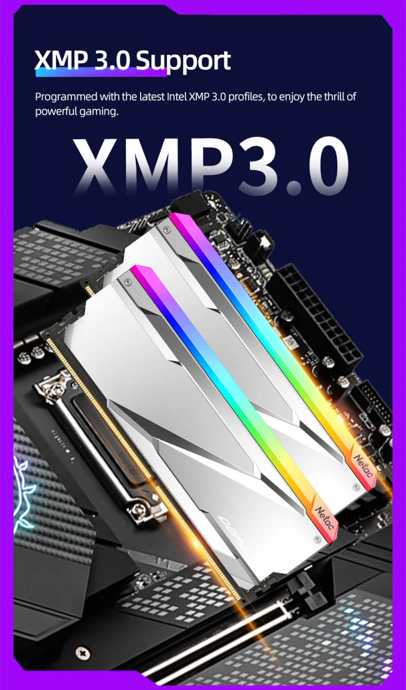 Description Picture 5 of itemNetac DDR5 memoria RAM RGB 7200mhz 6600mhz 6200mhz DDR5 Dual Channel 16GBx2 RAMs for DIY Gaming Computer Memory with Heatsink