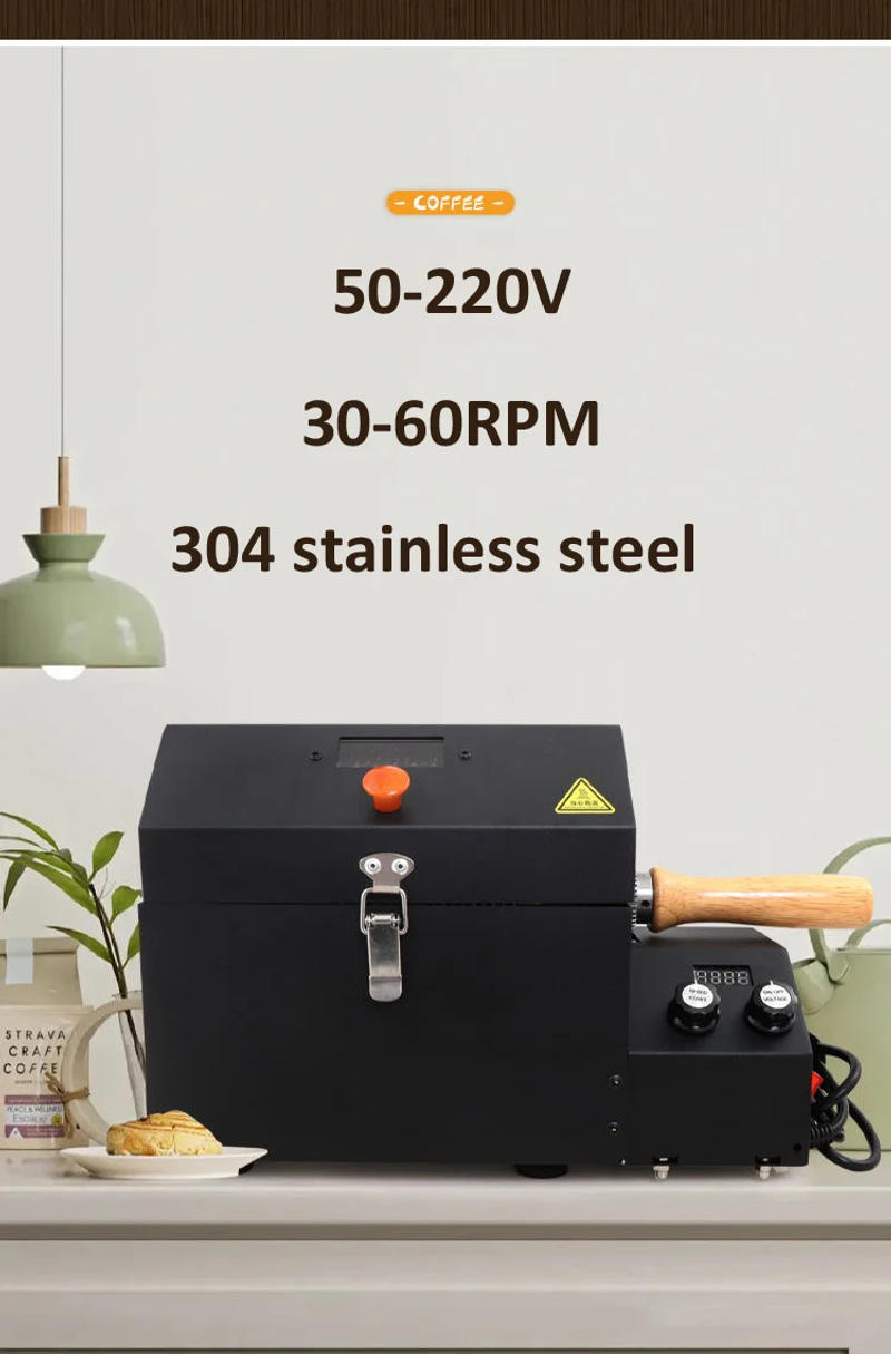 Description Picture 4 of itemXeoleo Electric Coffee Bean Roaster 400g Household Roasting Machine with Baking Curve Grain Stainless Steel+Quartz Glass