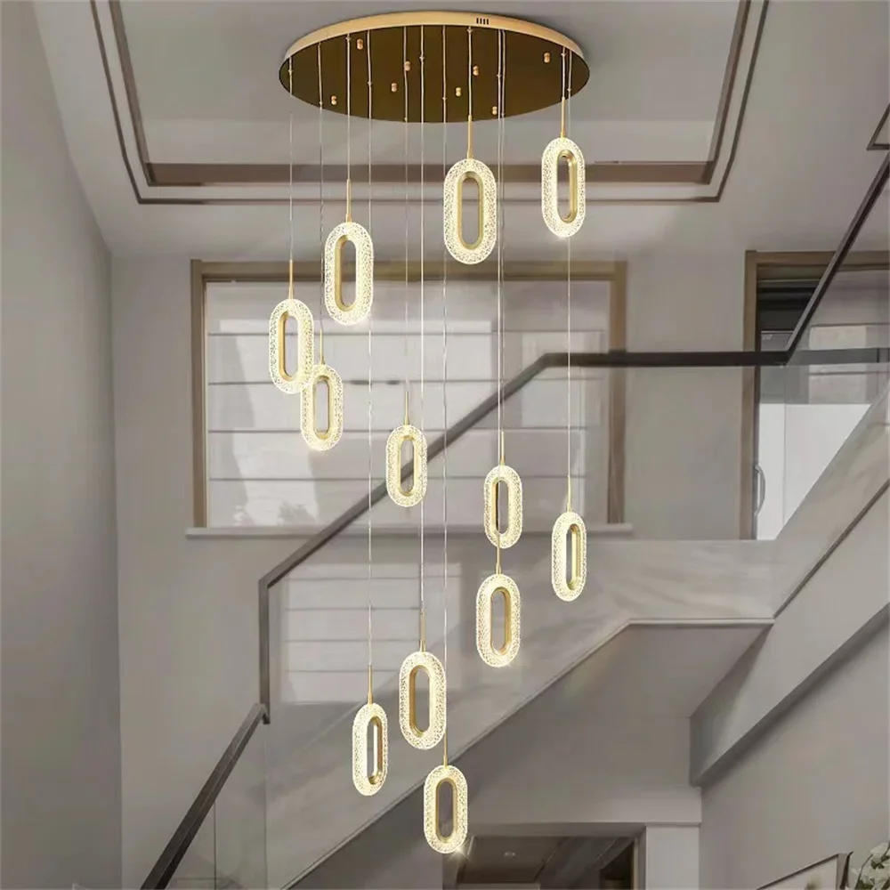 Description Picture 2 of itemIndoor Home Office Staircase Small Modern Aluminum Fixture Hang Lamp Circle Led Round Ring Pendant Light