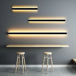 Nordic Long Strip Wall Lamp Modern Minimalist Line Grille TV Background Wall Light Luxury Living Room Bedroom Wall Sconce Lamp