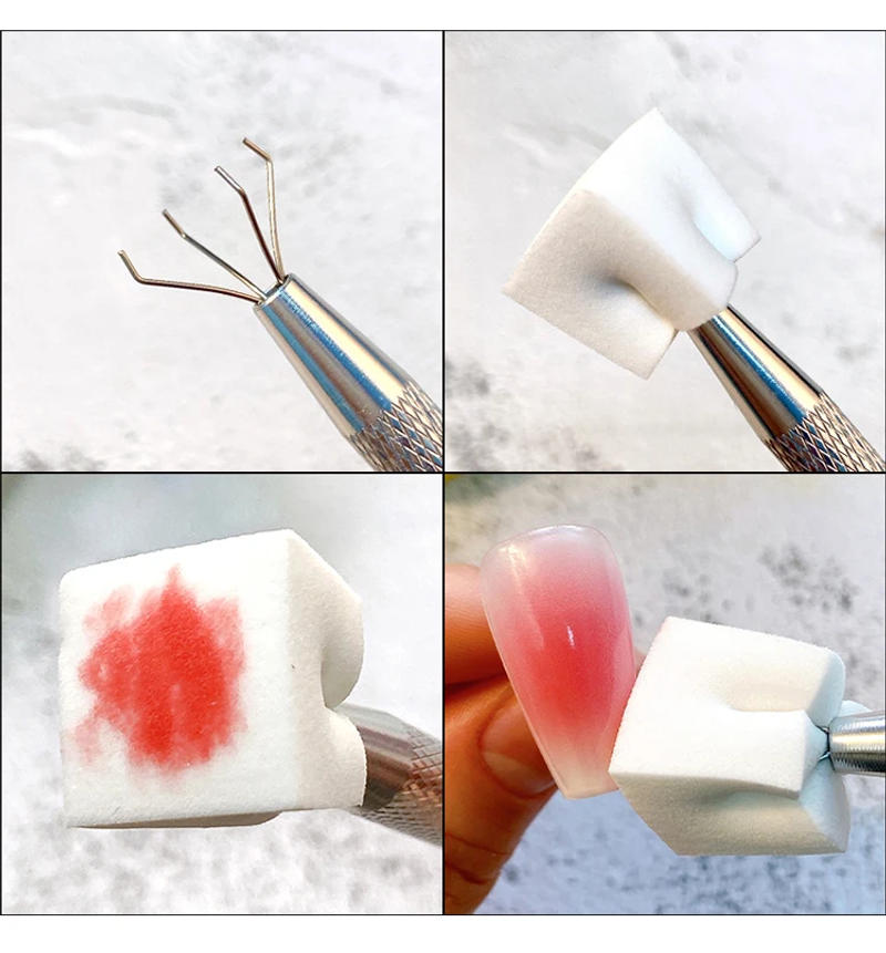 Description Picture 5 of item50PCS Gradient Nail Art Sponge Kit Gel Polish Color Design Brush Dotting Nail Sponge Grab Pen Set Tools For Manicure Accessories