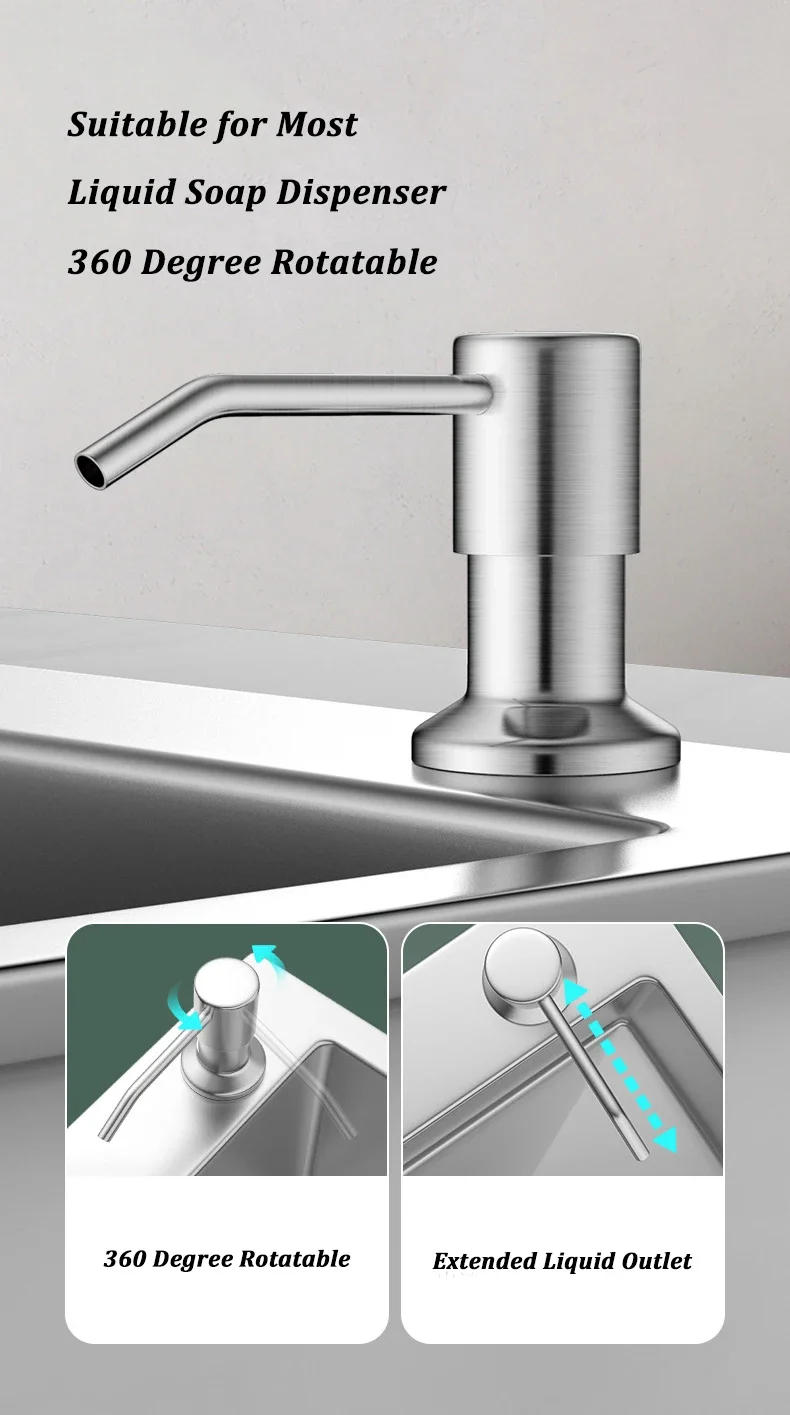 Description Picture 3 of itemAdvanced stainless steel soap dispenser extension tube kit-suitable for kitchen sink and bathroom  automatic soap dispenser
