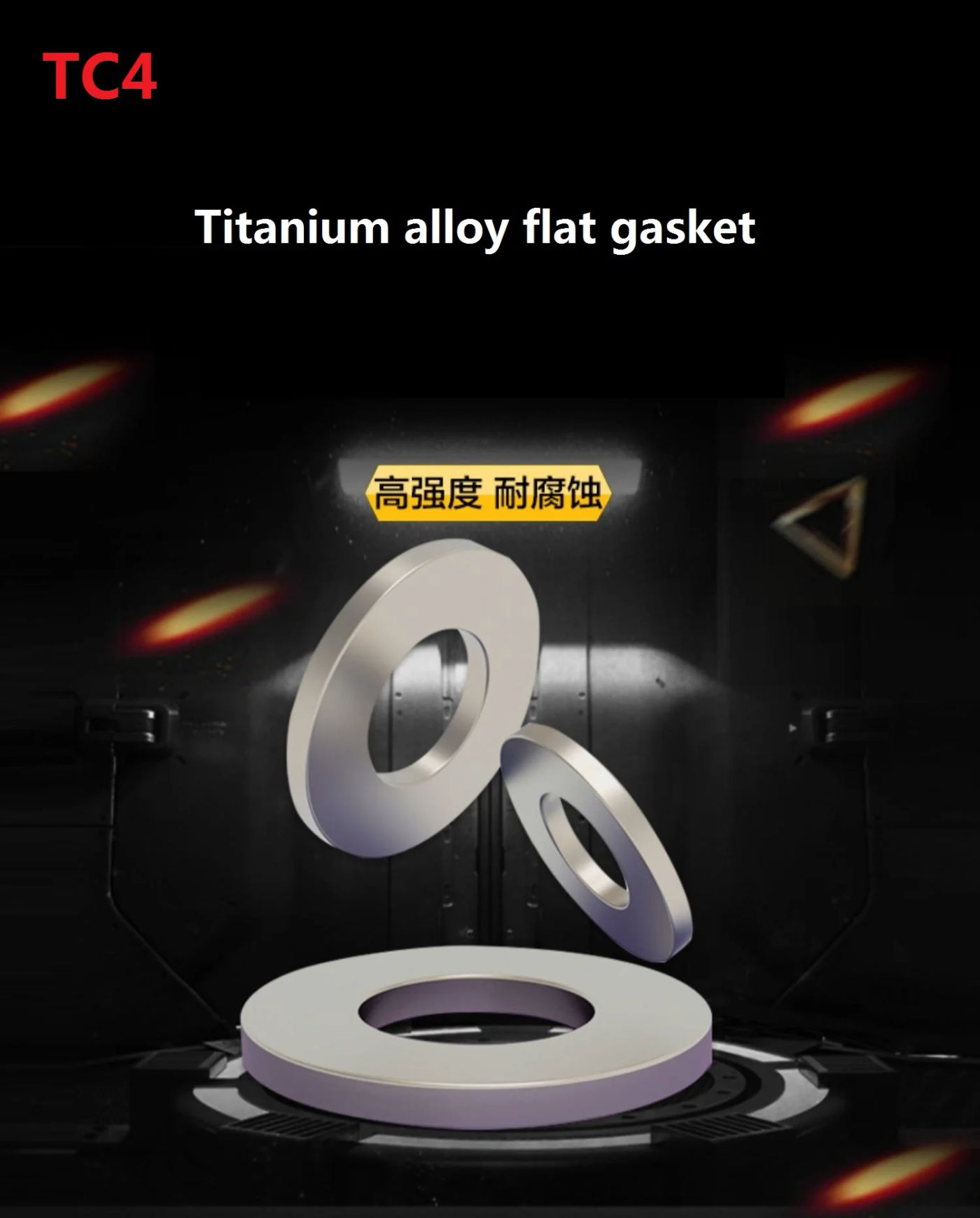 Description Picture 2 of item2/5/10PCS Titanium Alloy Flat Washer Circular Gasket Meson for Bicycle Motorcycle DIN125 M3 M4 M5 M6 M8 M10 M12 TC4 GR5