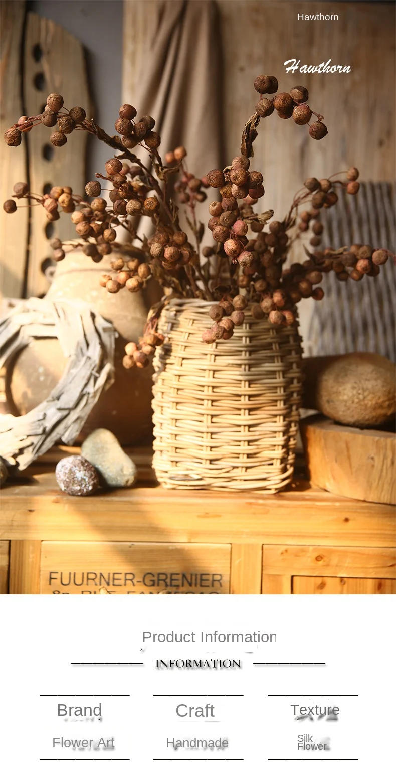 Description Picture 2 of item86cm Autumn Fruit Hawthorn Fruit Artificial Fruit Branch Home Decoration Flower Art Flower Arrangement Flower Decoration