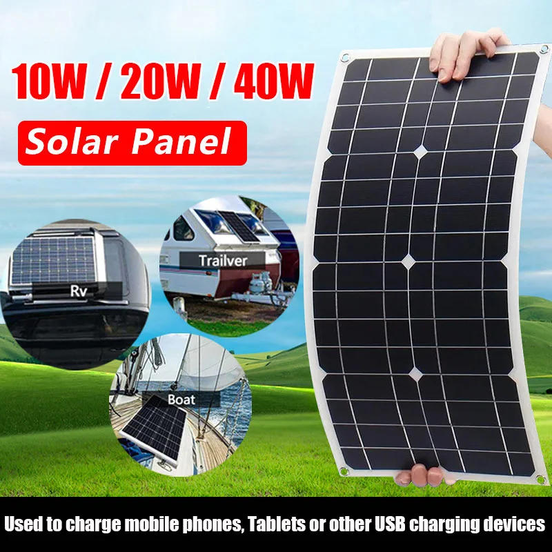 Description Picture 4 of itemHigh Quality 40W Flexible Solar Panel DC12-18V Waterproof Monocrystalline Solar Panel Convenient Phones,Tablets,Laptops Charging