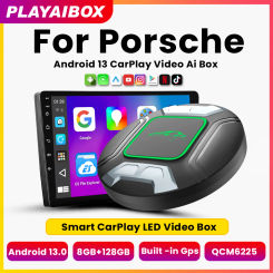 Wireless Android Auto Android 13 CarPlay Ai Box Built -in Gps Screen Casting 4G Netword For Porsche 718 Panamera Macan Cayenne