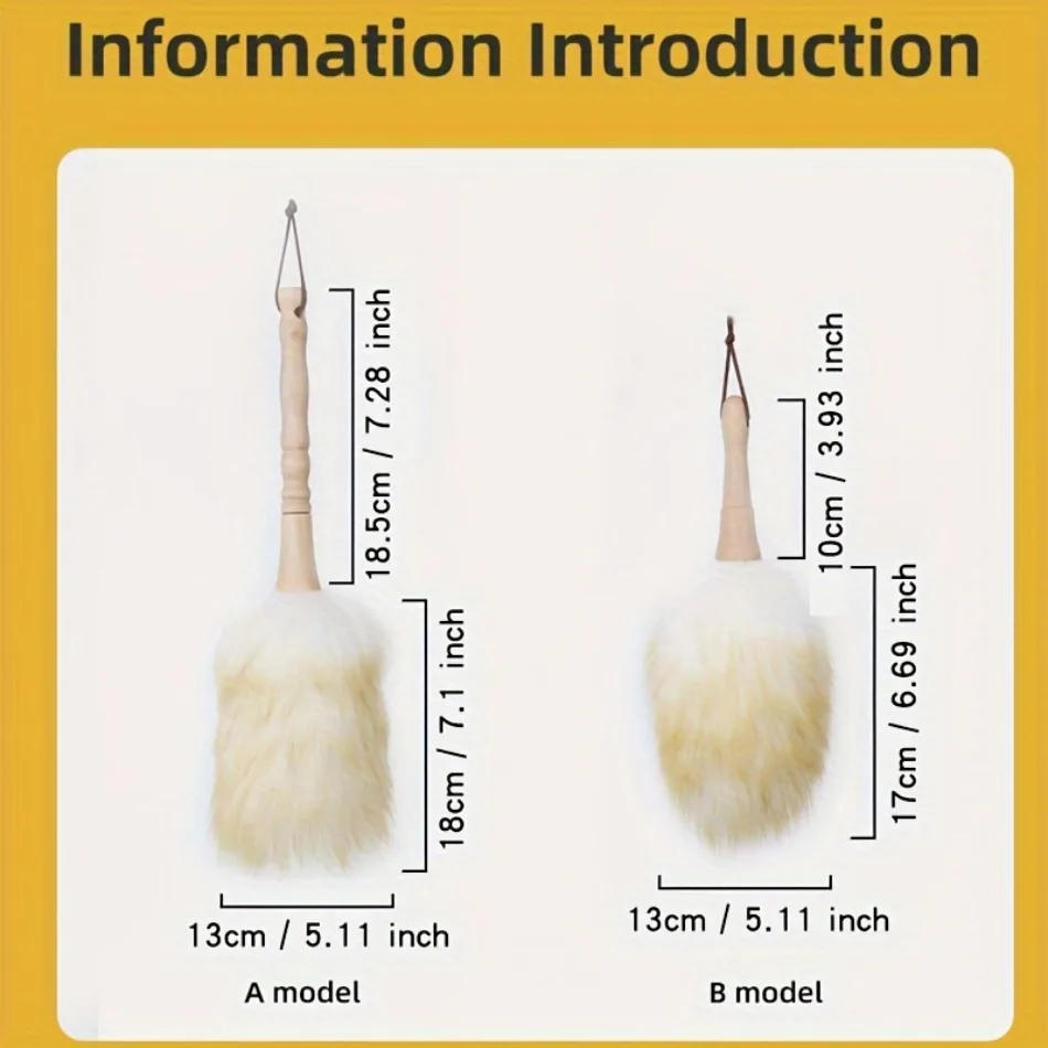 Description Picture 3 of itemHigh Quality Wool Duster Anti-Static Lambswool Feather Brush Duster Guzheng Piano Guitar Cleaning Brushes Fashion Wool Duster