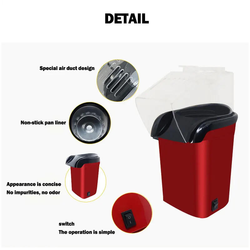 Description Picture 5 of item220V 110V Popcorn Makers Mini Popcorn Machine Electric Household Appliance Machine Fully Automatic Popcorn Machine Home Kitchen