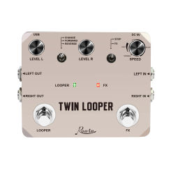 Rowin Dual Footswitch Twin Looper Electric Guitar Effect Pedal Loop Station 11 Types of Play with 10 Minutes of Recording Time