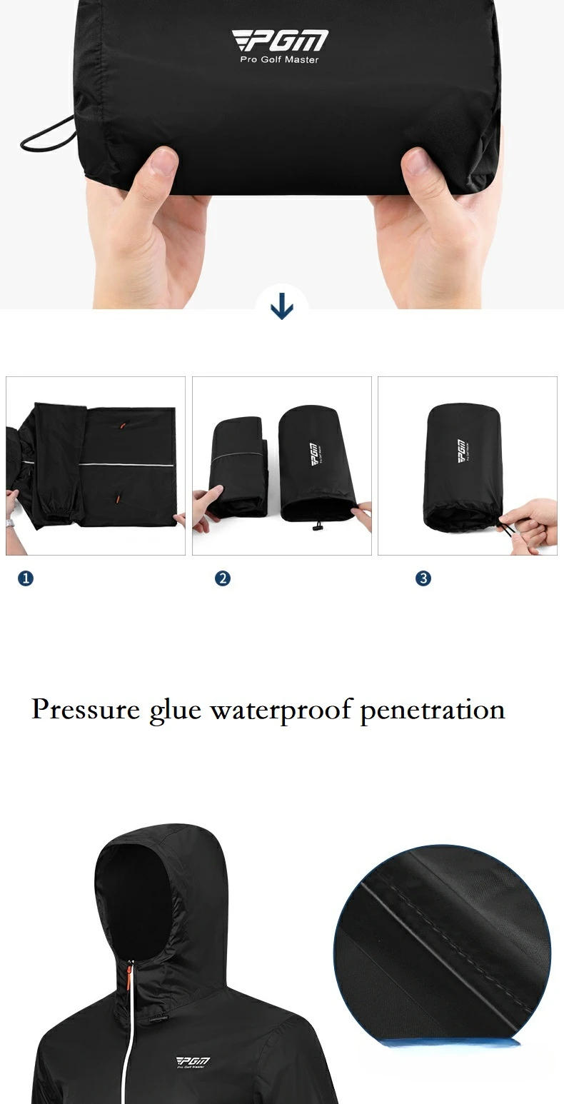 Description Picture 4 of itemPGM Raincoat and Rainpants Suit Unisex Full Body Rainstorm Prevention Jacket Women Men Hooded Split Raincoat Golf Long Pants