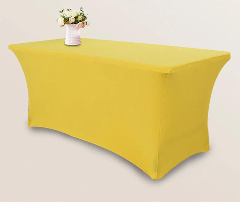 Description Picture 2 of item4FT5FT6FT8FT Stretch Table Cover Cocktail Table Cover Meeting Wedding Banquet Rectangular Table Cover Tablecloth white