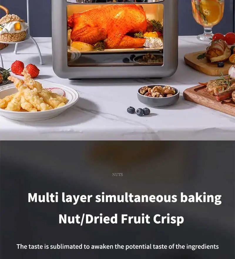 Description Picture 4 of item10 L Electric Air Fryer Large Capacity Convection Oven Deep Fryer Without Oil Kitchen 360°Baking Viewable Window Home Appliance
