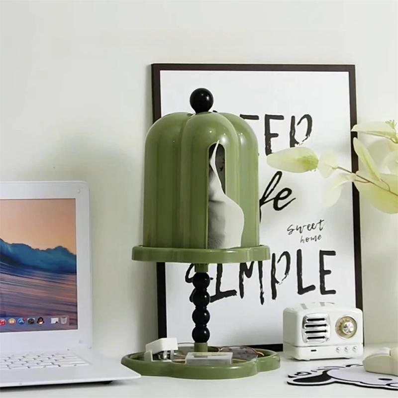 Description Picture 4 of itemPremium Feeling Kitchen Paper Towel Holder Household Dustproof Tissue Box with Lid Organizer Retro Bedroom Double Storage Shelf