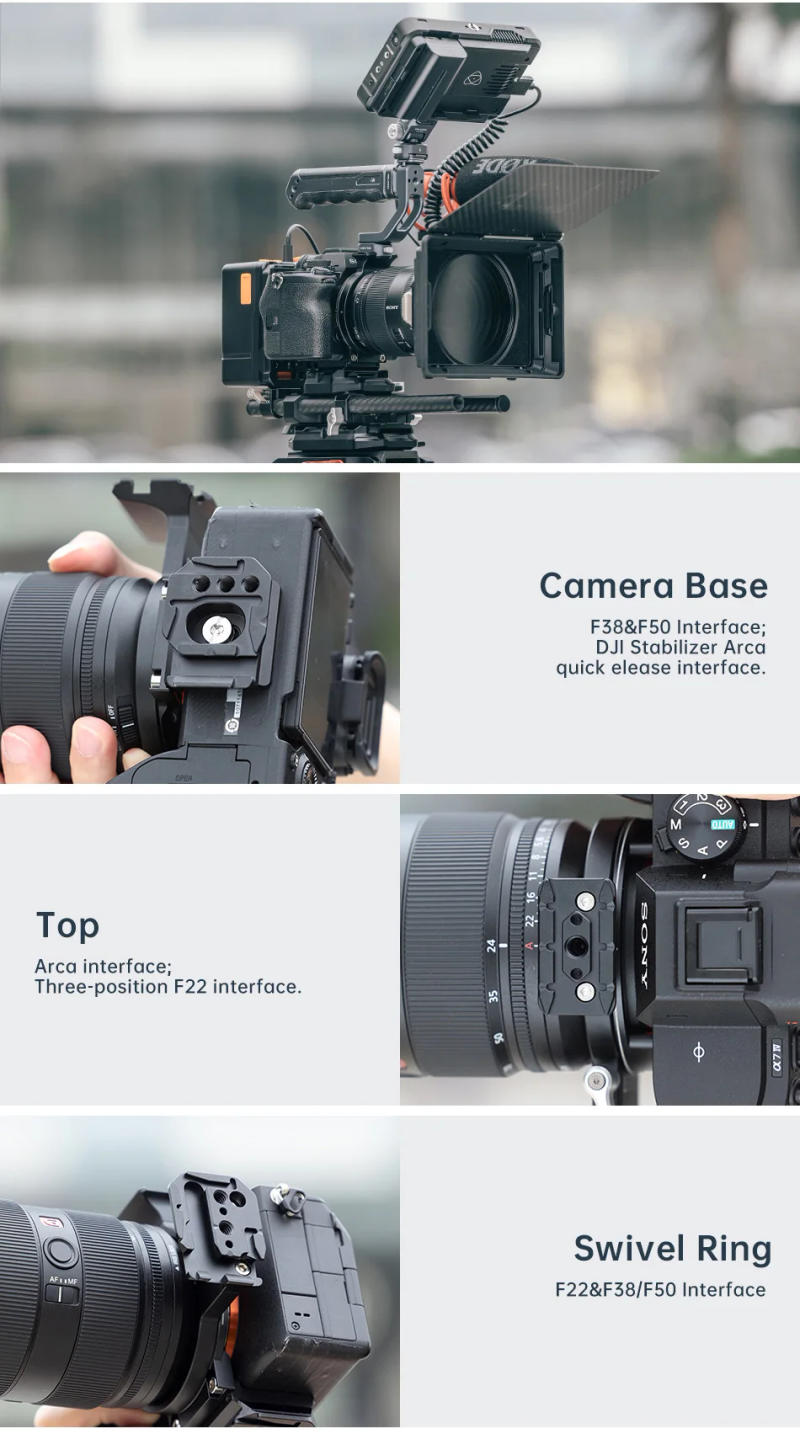 Description Picture 6 of itemFALCAM 3304 F22&F38&F50 horizontal-to-vertical quick release circular half cage For Sony Cameras