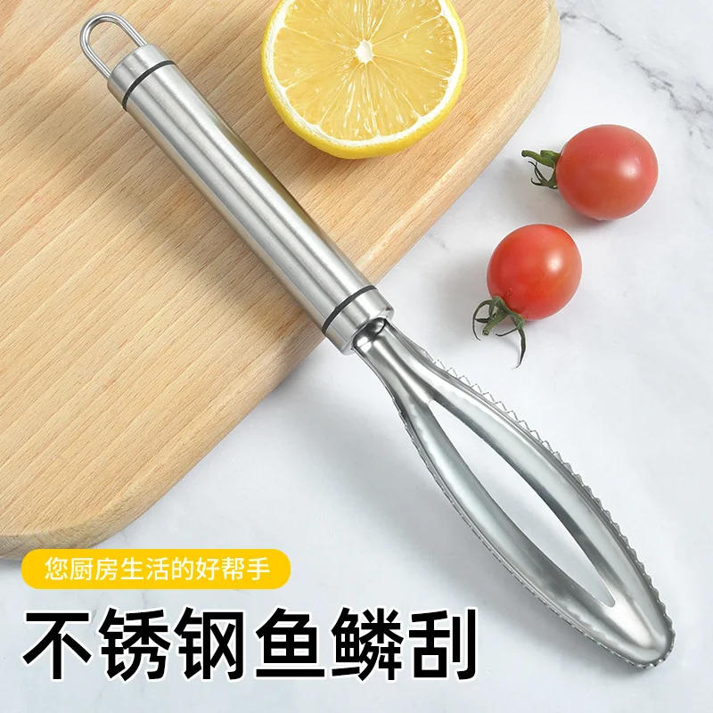 Description Picture 2 of itemKitchen Accessories Stainles Fish Scales Scraping Graters Fast Remove Cleaning Peeler Scraper Bone Tweezers Tool Gadge