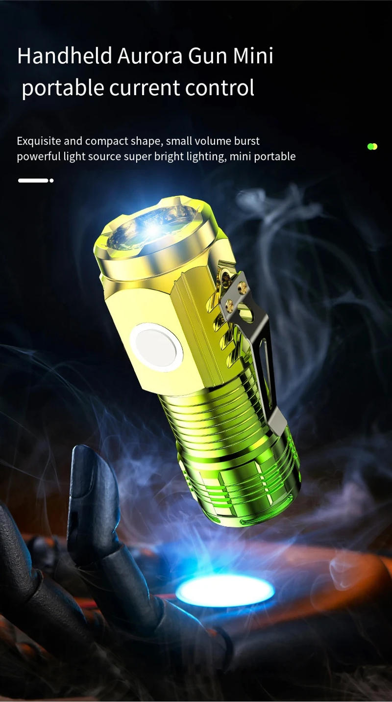 Description Picture 4 of item3LED Super Bright Flashlight Portable Mini Burst Flash Torch Rechargeable Outdoor Emergency Spotlight with Pen Clip Tail Magnet