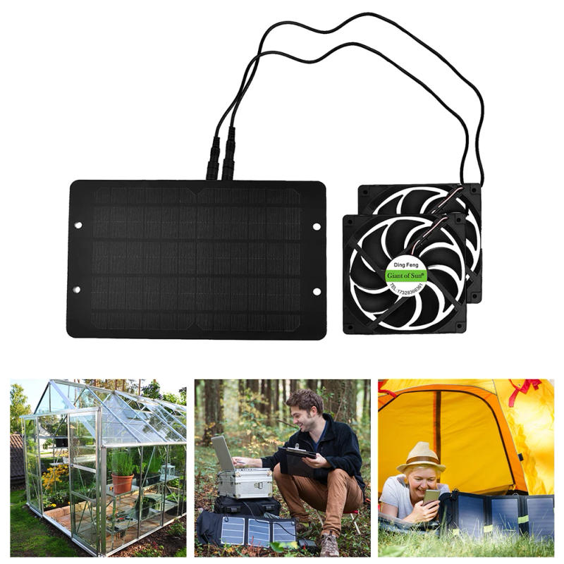 Description Picture 6 of itemPortable 10W 12V Dual Exhaust Fan Outdoor Solar Panel Powered Ventilator Fan