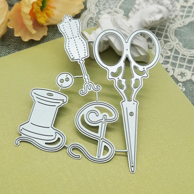 Description Picture 4 of itemCutting Dies Scissors Needle Line Metal Stencil Mold Crafts Die Cut Scrapbook Embossing Decorative Album Cover DIY Card